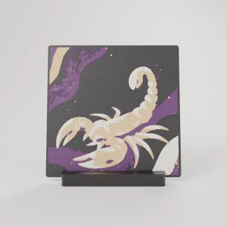 Scorpio Energy – филаментна картина 20×20 на стойка, отпред
